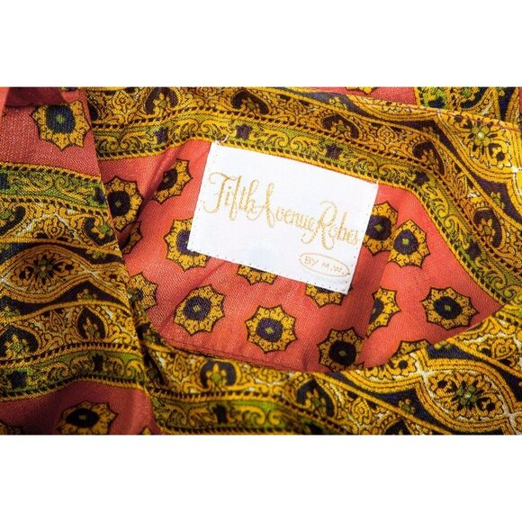 Vtg Fifth Avenue Robe by M.W. Wrap Around Style Shift Style Attached Overcoat - Picture 3 of 4